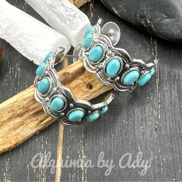 Alquimia Turquoise and Silver Earrings - Picture 1 of 1